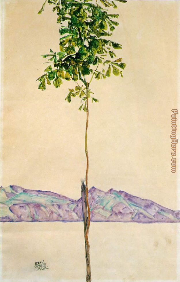 Chestnut Tree at Lake Constance painting - Egon Schiele Chestnut Tree at Lake Constance art painting